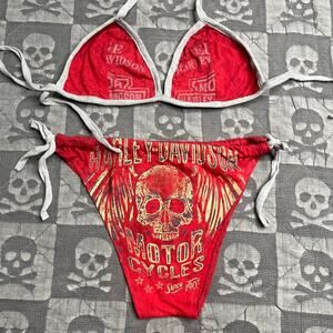 Y2k harley davidson bikini size